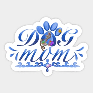 Dog Mom Ocean Sticker